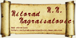 Milorad Nagraisalović vizit kartica